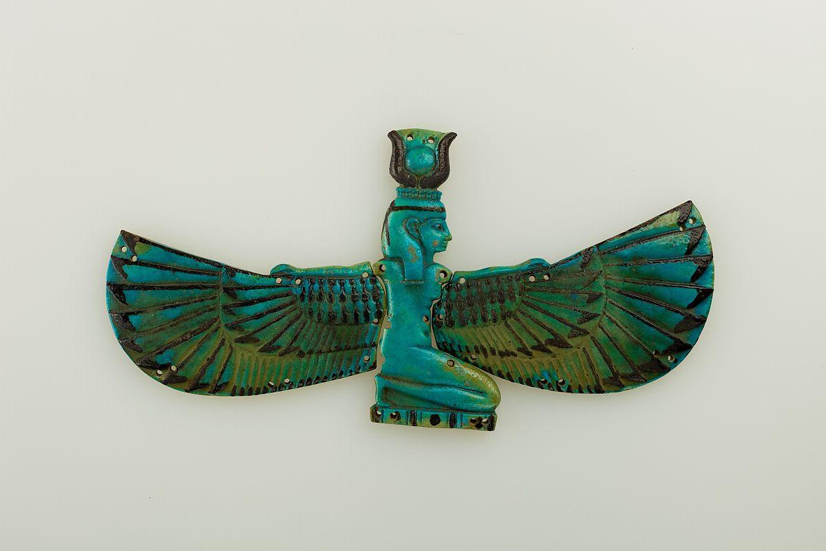 Winged Goddess, Faience